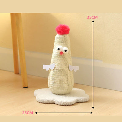 Sisal cat scratching post in chicken look