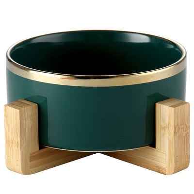 Precious wood ceramic feeding bowl