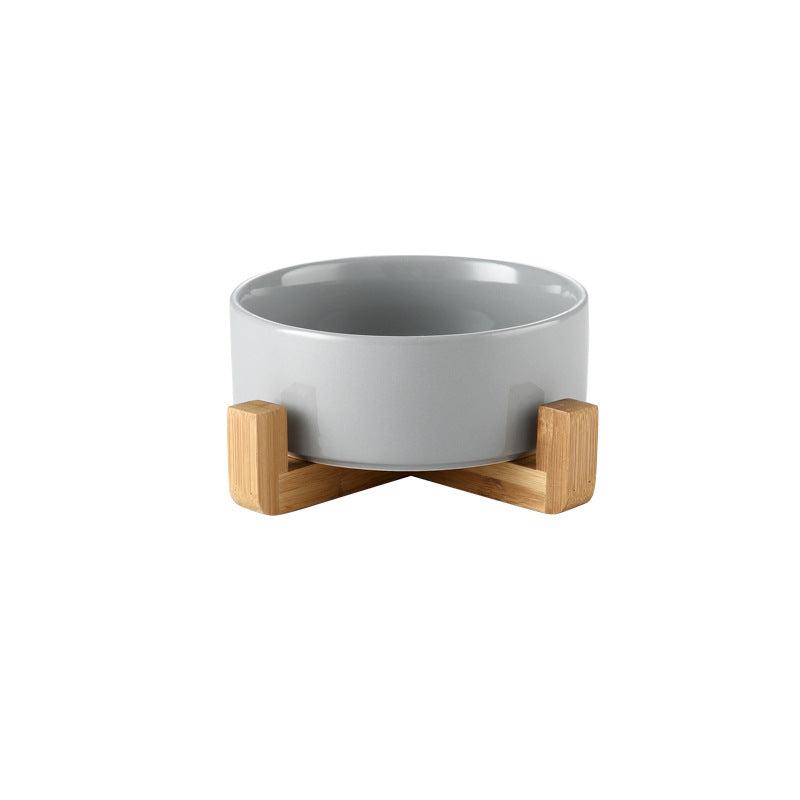 Precious wood ceramic feeding bowl