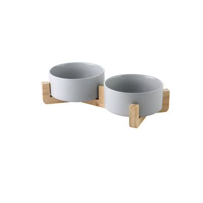 Precious wood ceramic feeding bowl