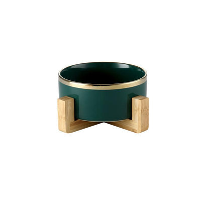 Precious wood ceramic feeding bowl