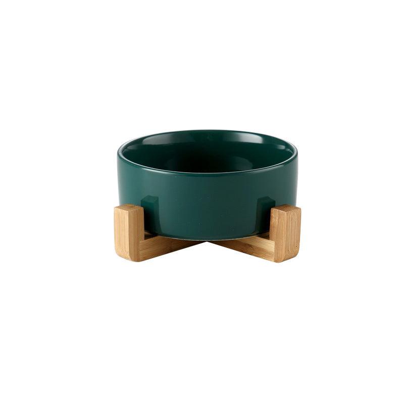 Precious wood ceramic feeding bowl
