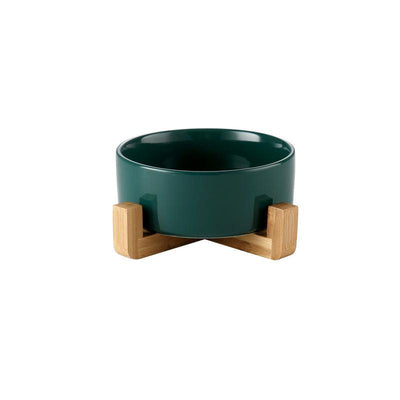 Precious wood ceramic feeding bowl
