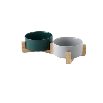 Precious wood ceramic feeding bowl