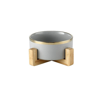 Precious wood ceramic feeding bowl