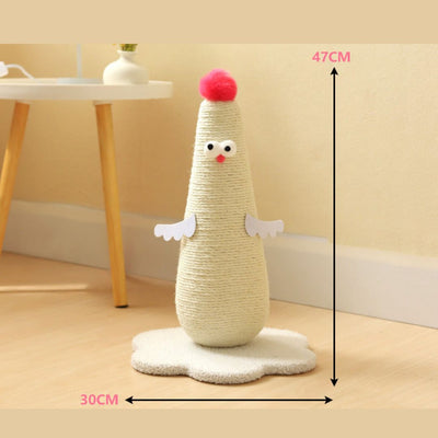 Sisal cat scratching post in chicken look