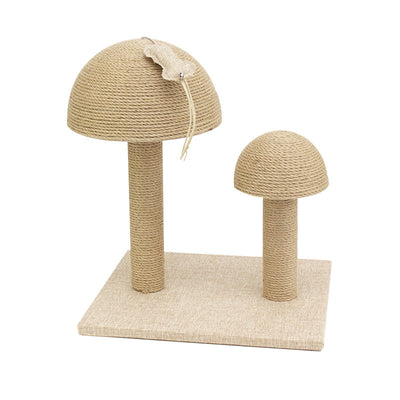 Cat mushroom sisal scratching post with bed