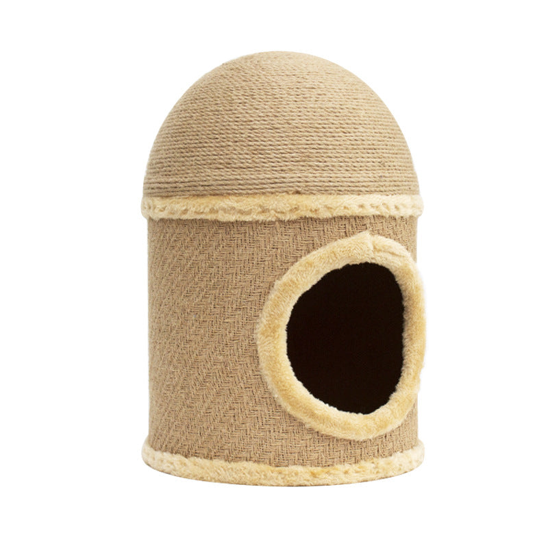 Cat mushroom sisal scratching post with bed