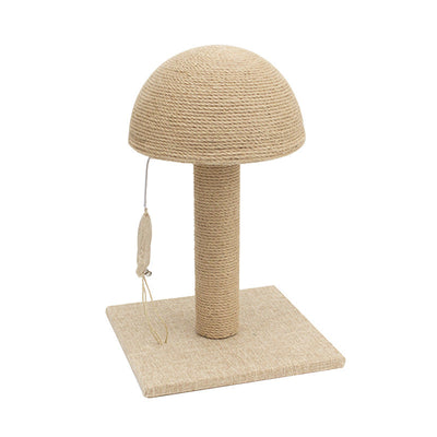 Cat mushroom sisal scratching post with bed