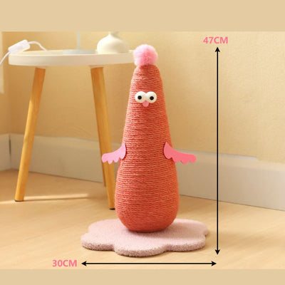 Sisal cat scratching post in chicken look