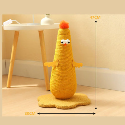 Sisal cat scratching post in chicken look
