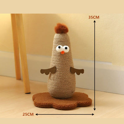 Sisal cat scratching post in chicken look