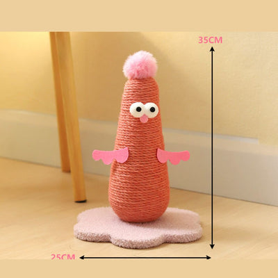 Sisal cat scratching post in chicken look