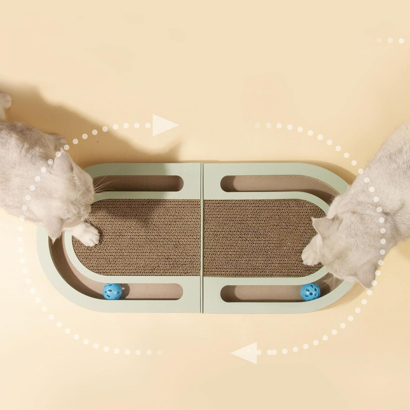 Cardboard cat scratching and play bed