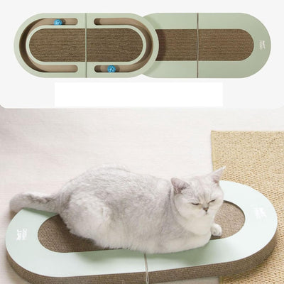 Cardboard cat scratching and play bed