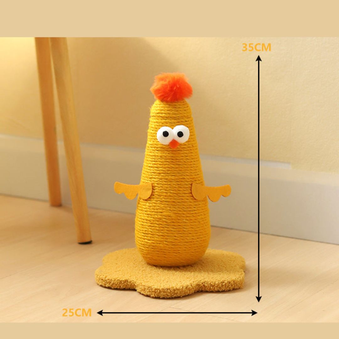 Sisal cat scratching post in chicken look