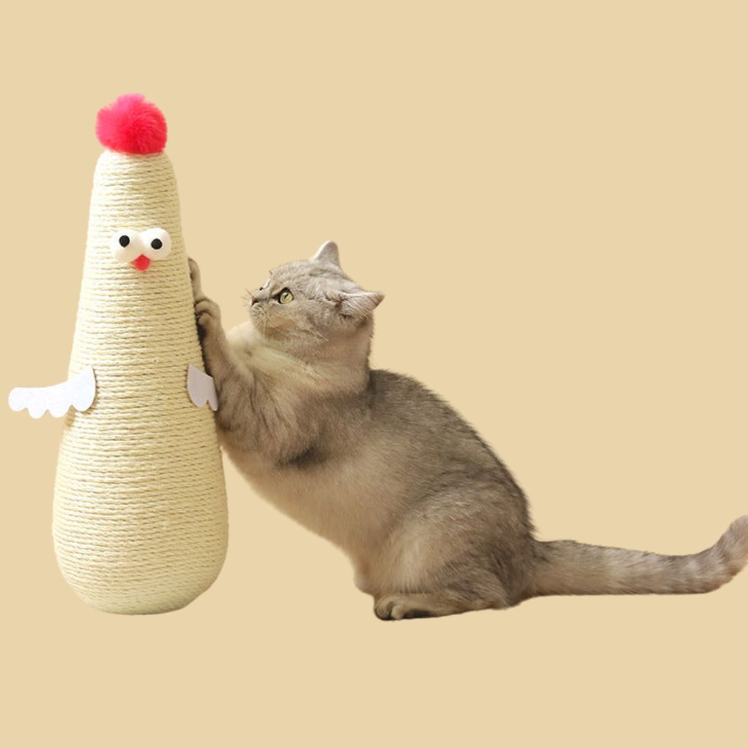 Sisal cat scratching post in chicken look