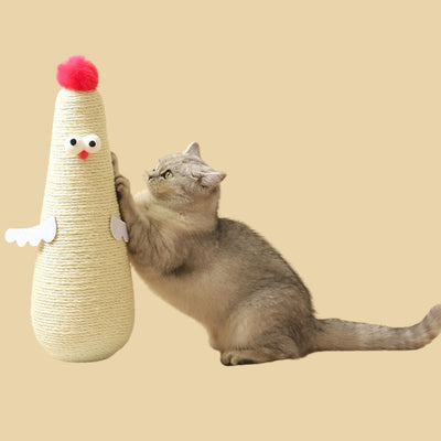 Sisal cat scratching post in chicken look