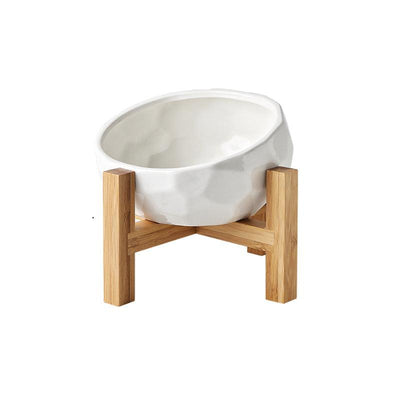 Ergonomic elevated pet food bowl