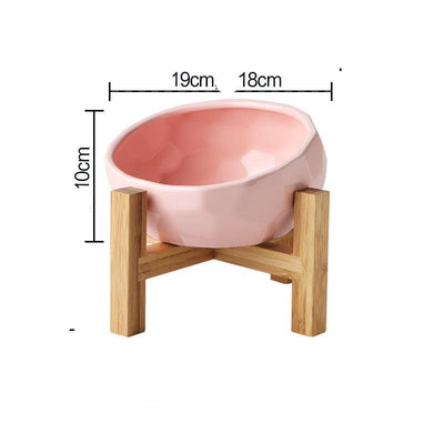 Ergonomic elevated pet food bowl