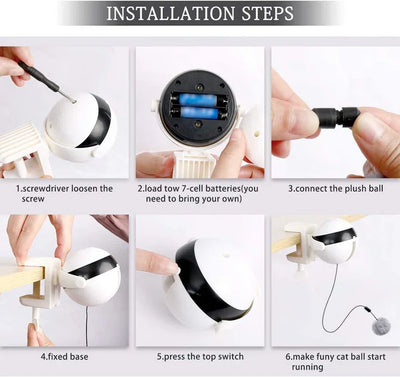 Interactive cat toy with automatic cord