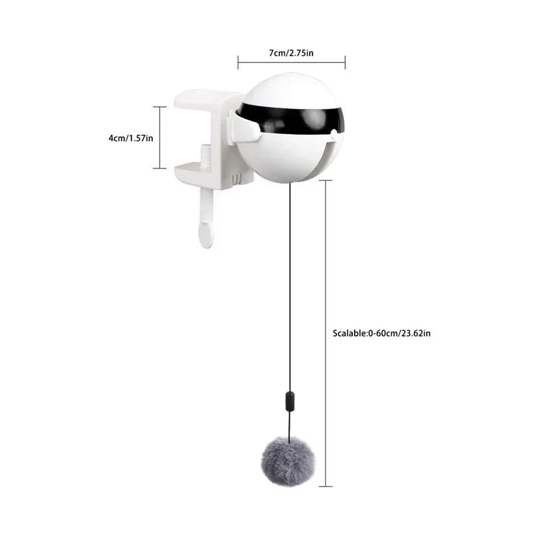 Interactive cat toy with automatic cord