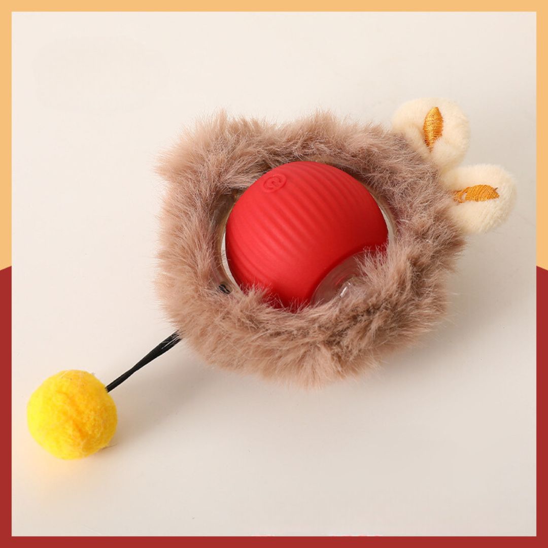 Interactive play ball with tail for cats