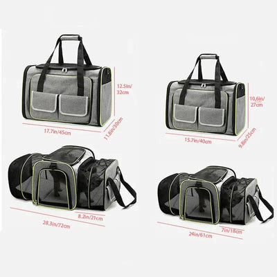 Fold-out pet transport bag