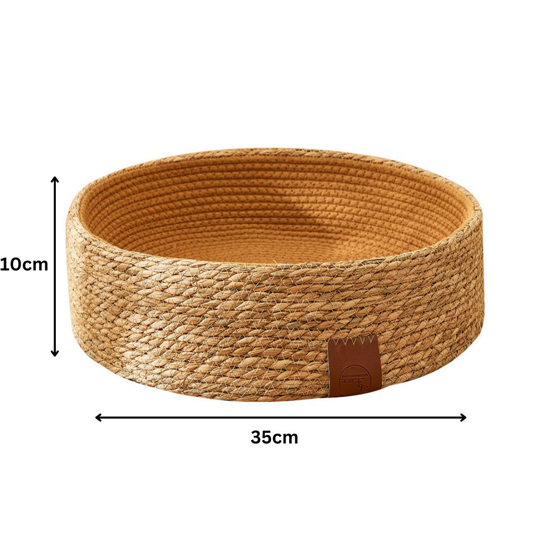 Hand-woven rattan cat scratching bed